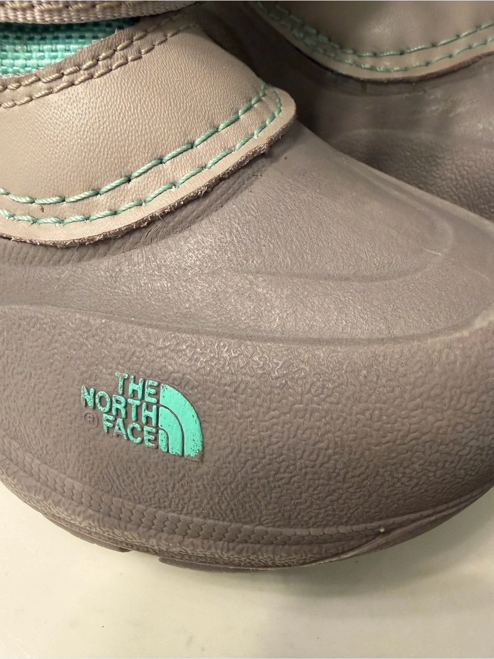 The North Face Kids Mint and Gray Snow Boots